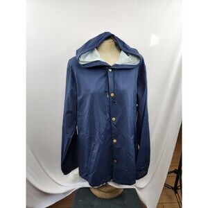 Independent Trading Co. Mens Water-Resistant Hooded Windbreaker - BLUE NWT